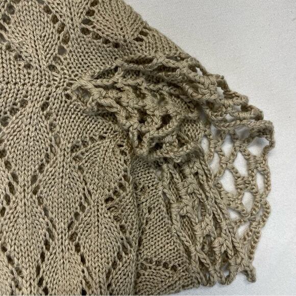 Women's Tan Open-Knit Cardigan - Picture 7 of 10